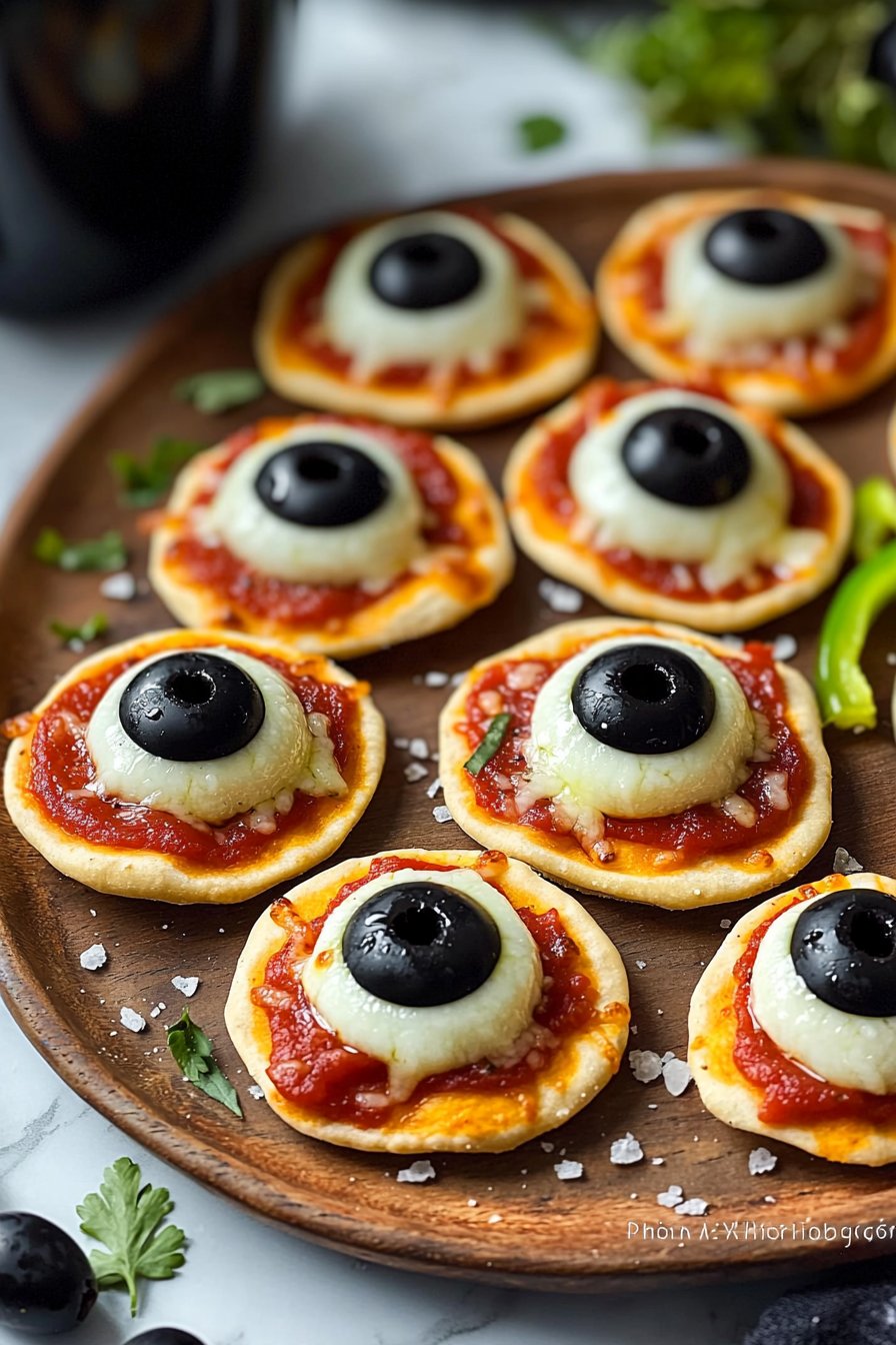 Eyeball Mini Pizzas for Halloween