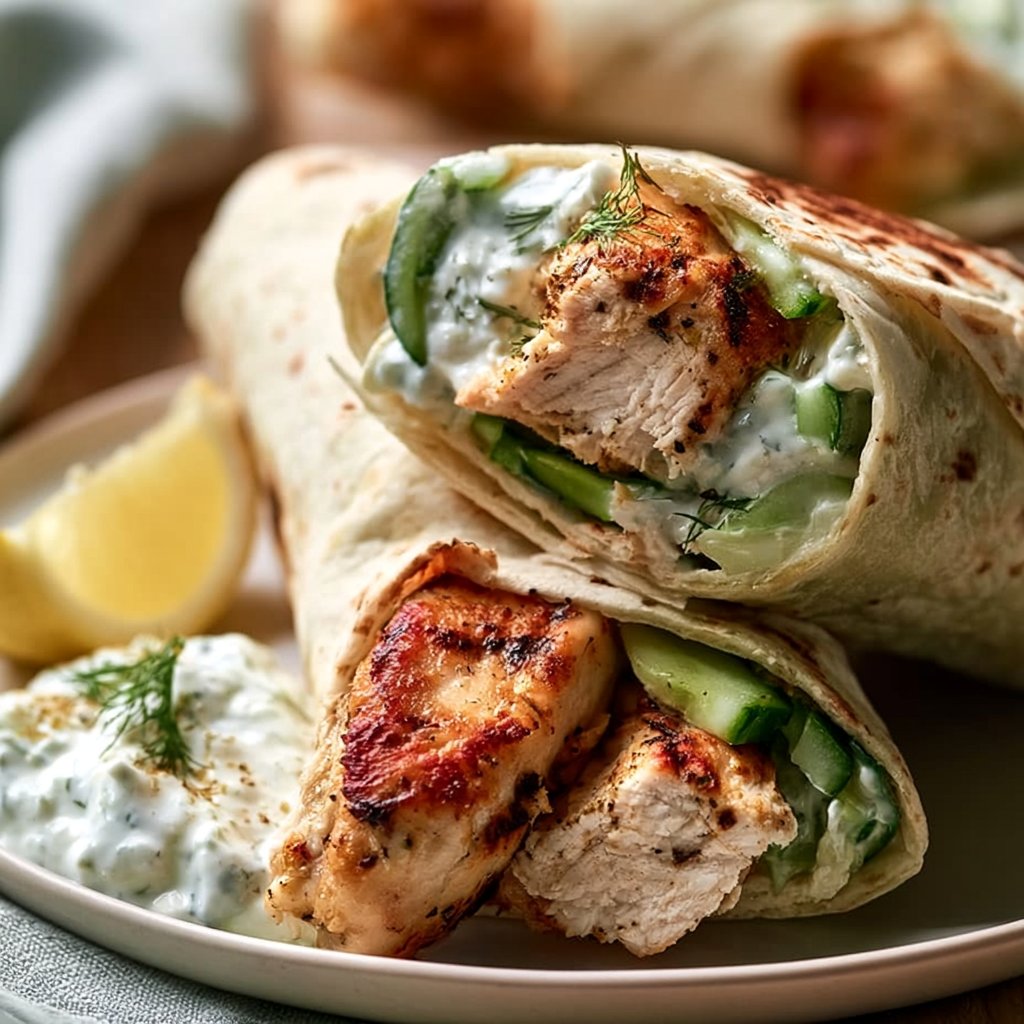 Griechische Kipwraps mit Tzatziki
