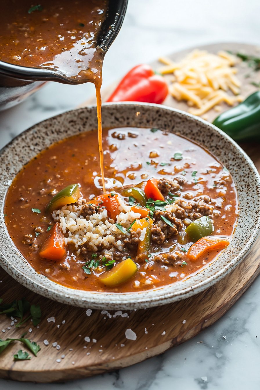 Stuffed Pepper Soup Crockpot Style