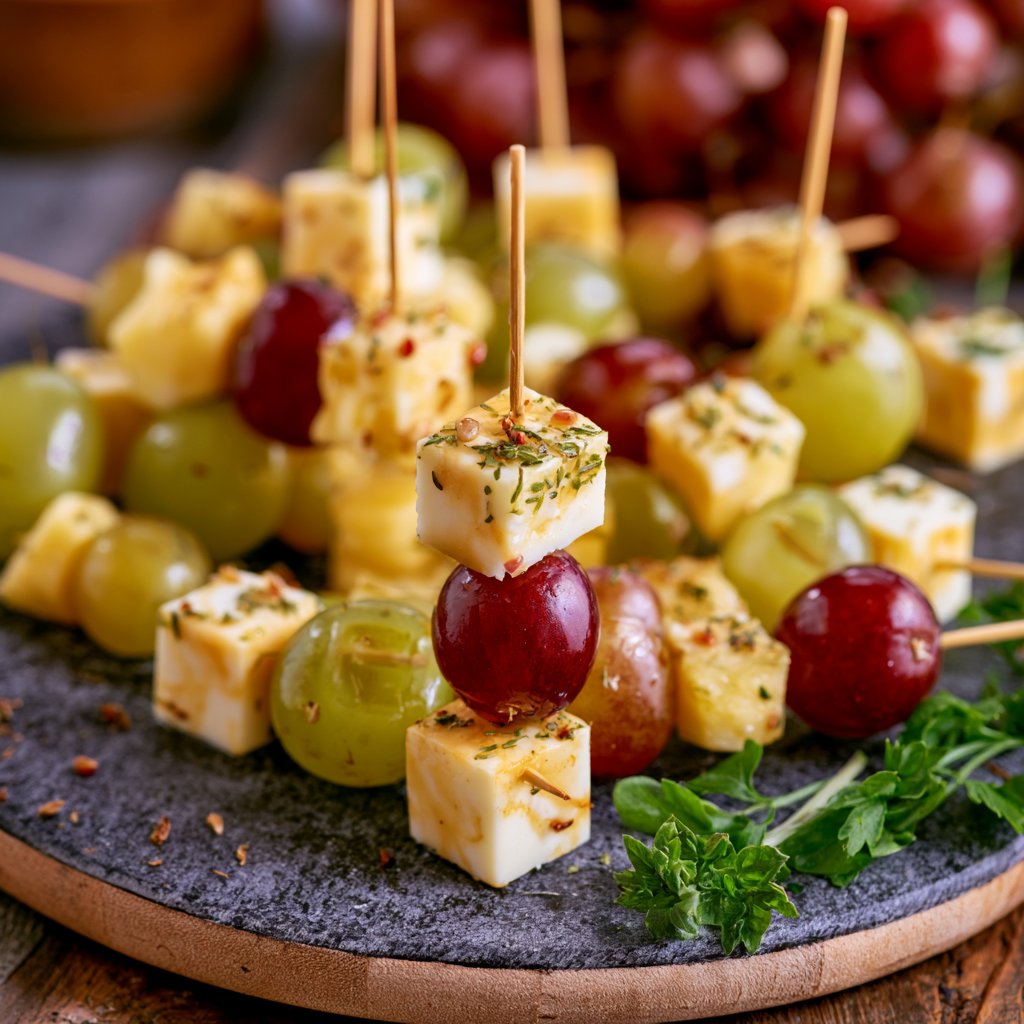 Käse-Weintrauben-Spieße