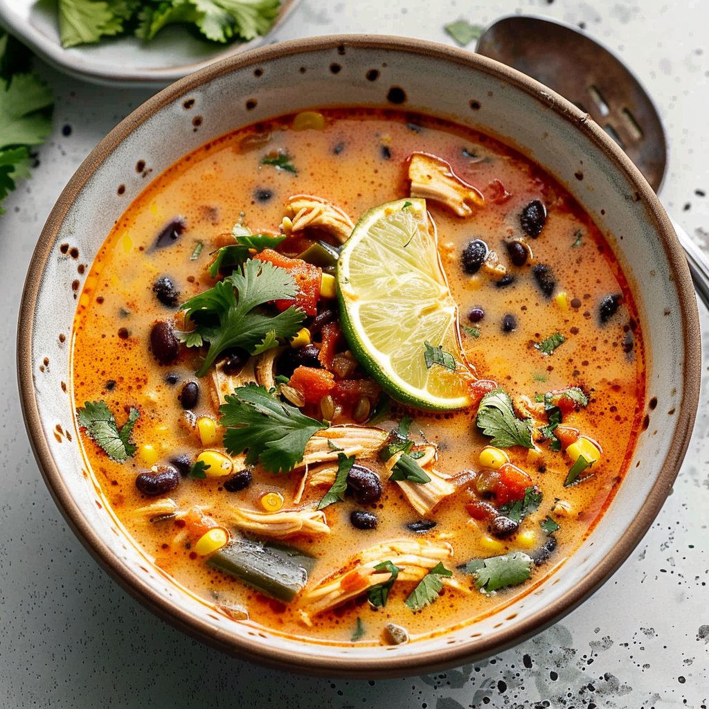 Chicken, Poblano, and Black Bean Soup