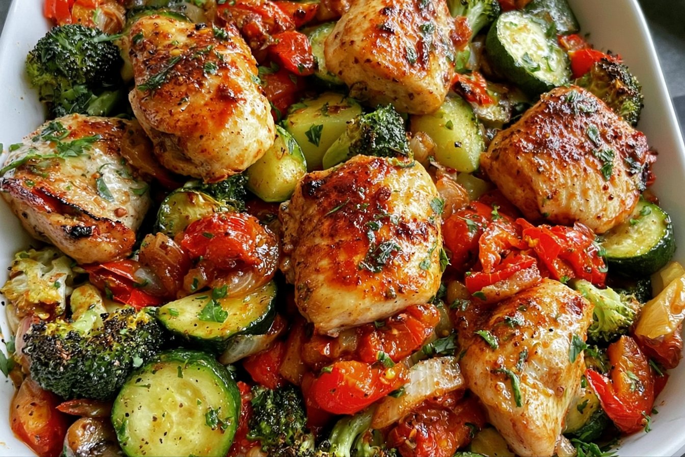 Air Fryer Chicken and Veggies Easy Healthy Weeknight Dinner