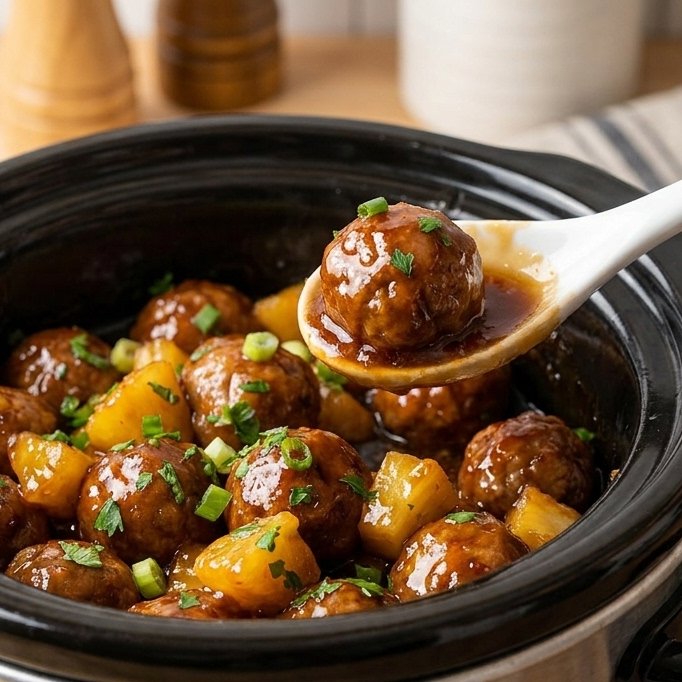 Crockpot Hawaiian Meatballs