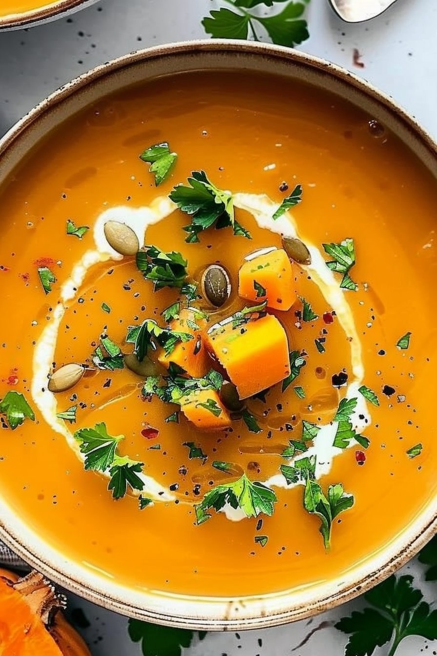 Spicy Butternut Squash and Sweet Potato Soup 2 Spicy Butternut Squash Sweet Potato Soup