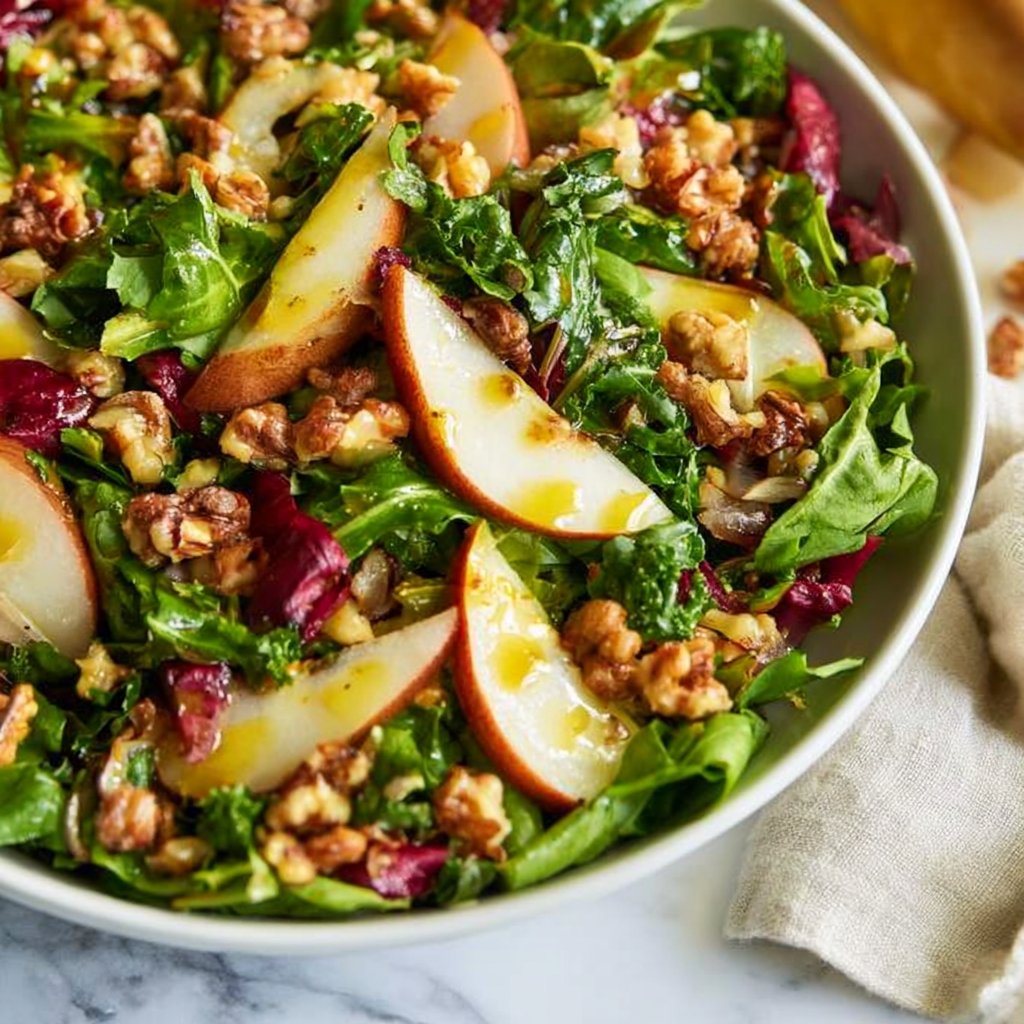 Autumn Kale, Pear, and Toasted Walnut Salad