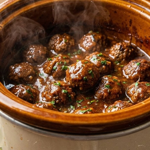 Slow Cooker Salisbury Steak Meatballs