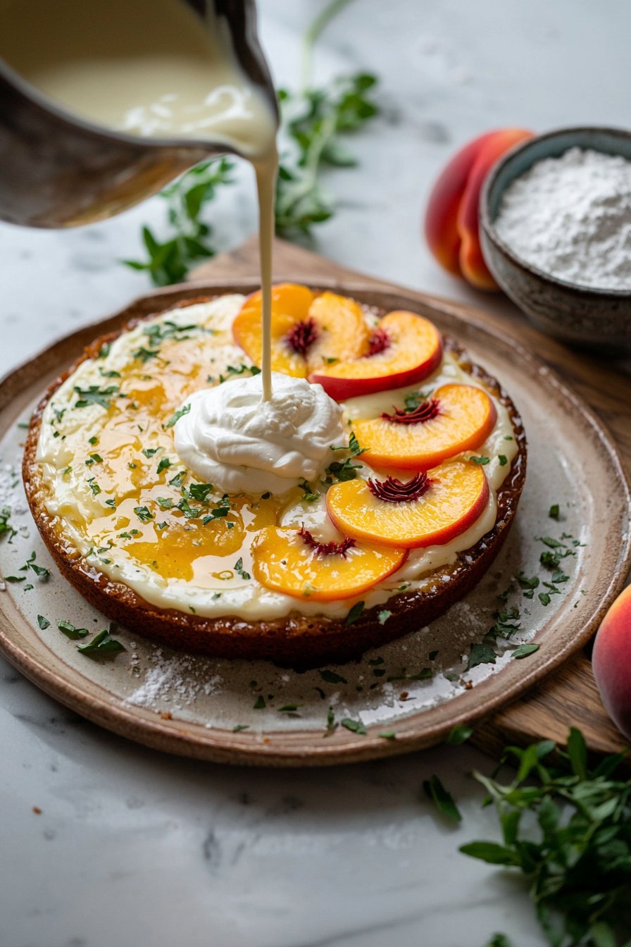 Pfirsich und Sahne Kuchen