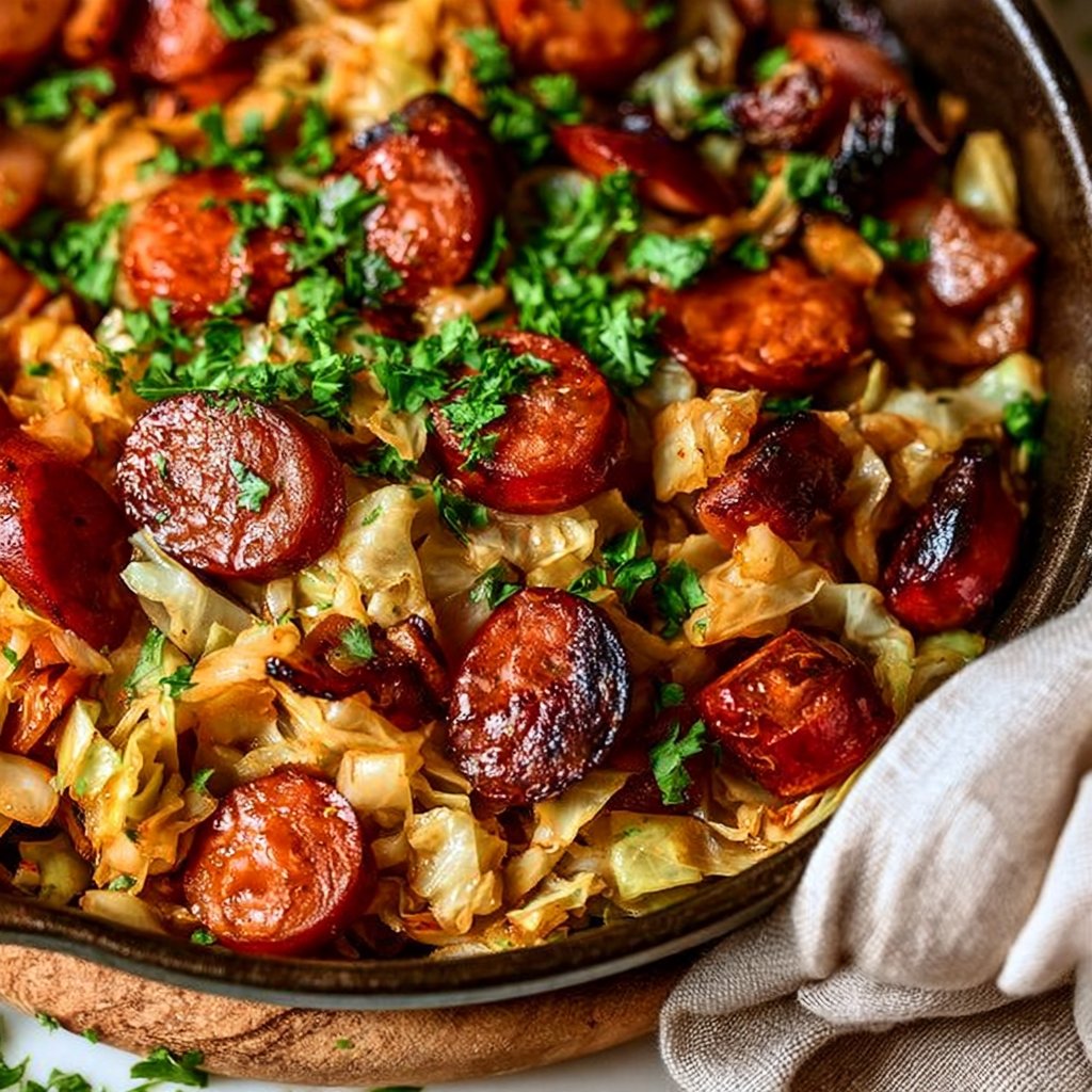 Sautéed Cabbage & Kielbasa Skillet