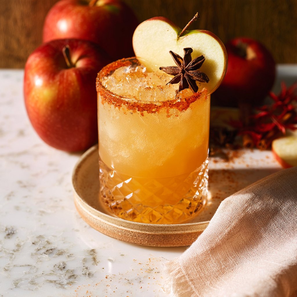 Spiced Apple Bourbon-Style Cider Mocktail