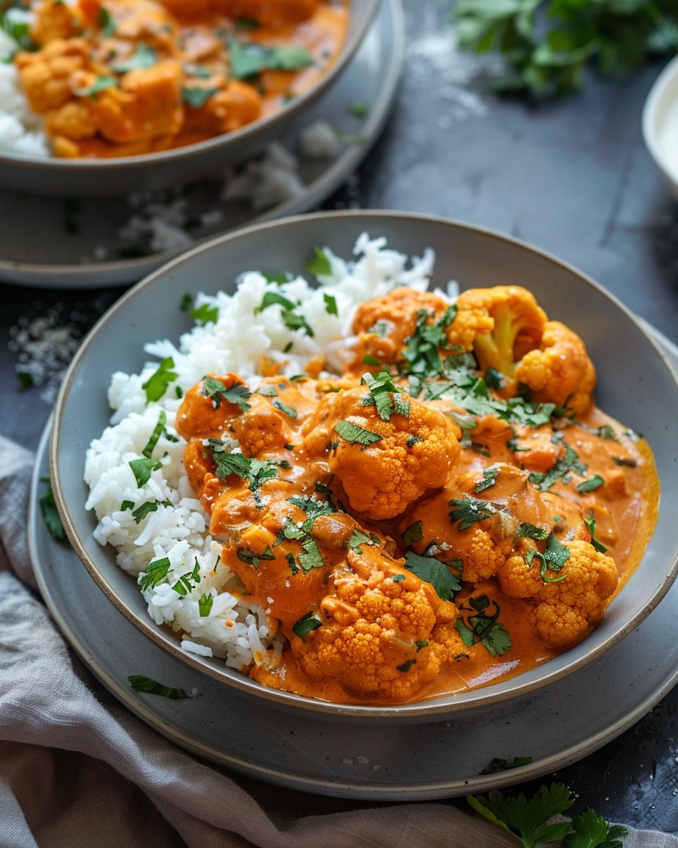 Butter Cauliflower Recipe - Vegan Twist on Indian Butter Chicken | Easy Butter Cauliflower Recipe, Vegetarian Butter Curry, How to Make Butter Cauliflower