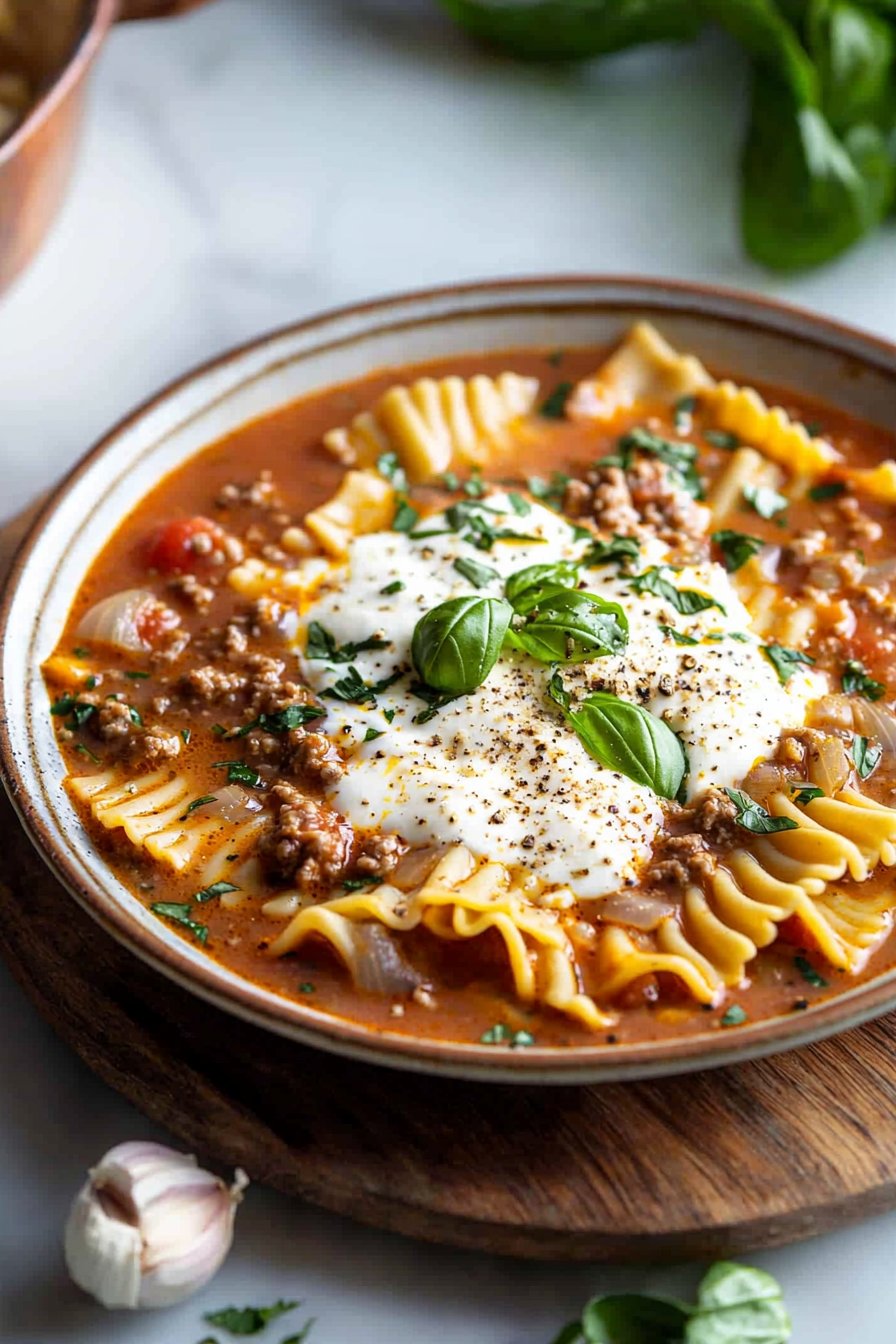Easy Creamy Lasagna Soup