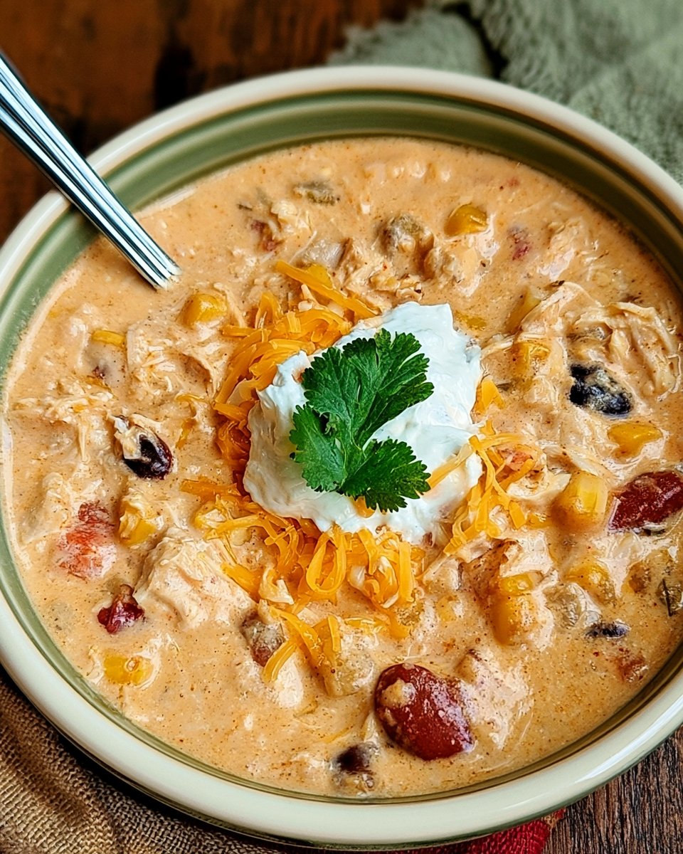 Easy Crock Pot Cream Cheese Chicken Chili