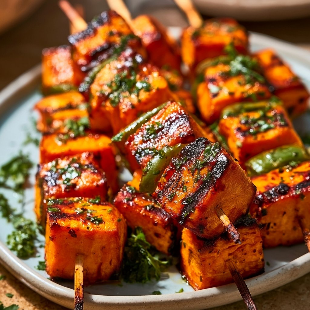 Gegrillte Süßkartoffel-Spieße
