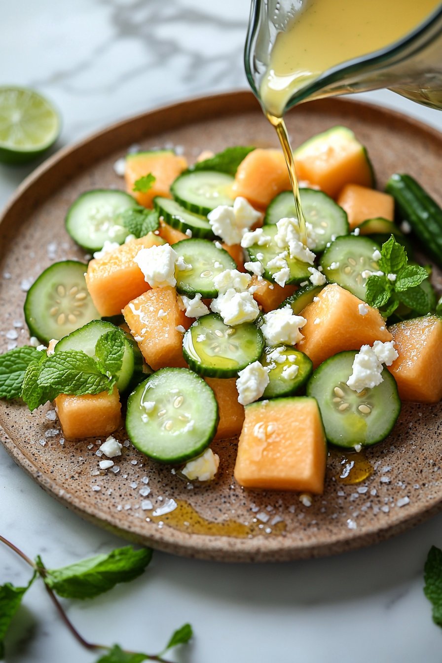 Cantaloupe Cucumber Feta Salad