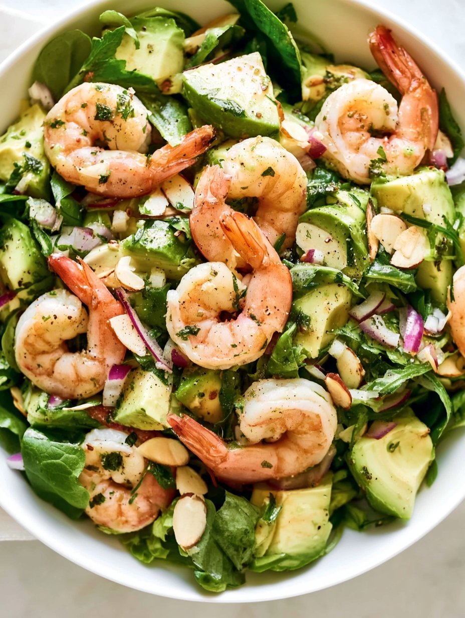 Ensalada de camarones cítricos con aguacate