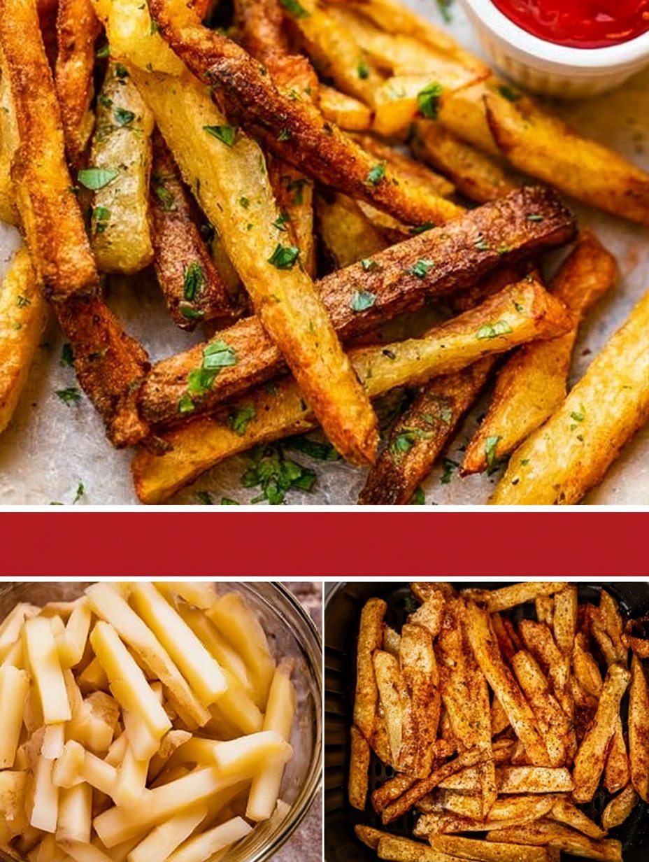 Papas fritas en freidora de aire