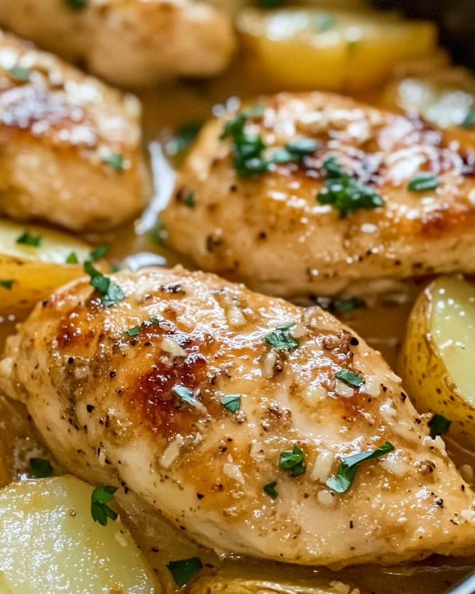 Irresistible Crockpot Garlic Parmesan Chicken and Potatoes