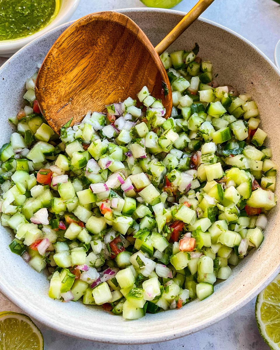 Sweet & Spicy Fresh Cucumber Salsa