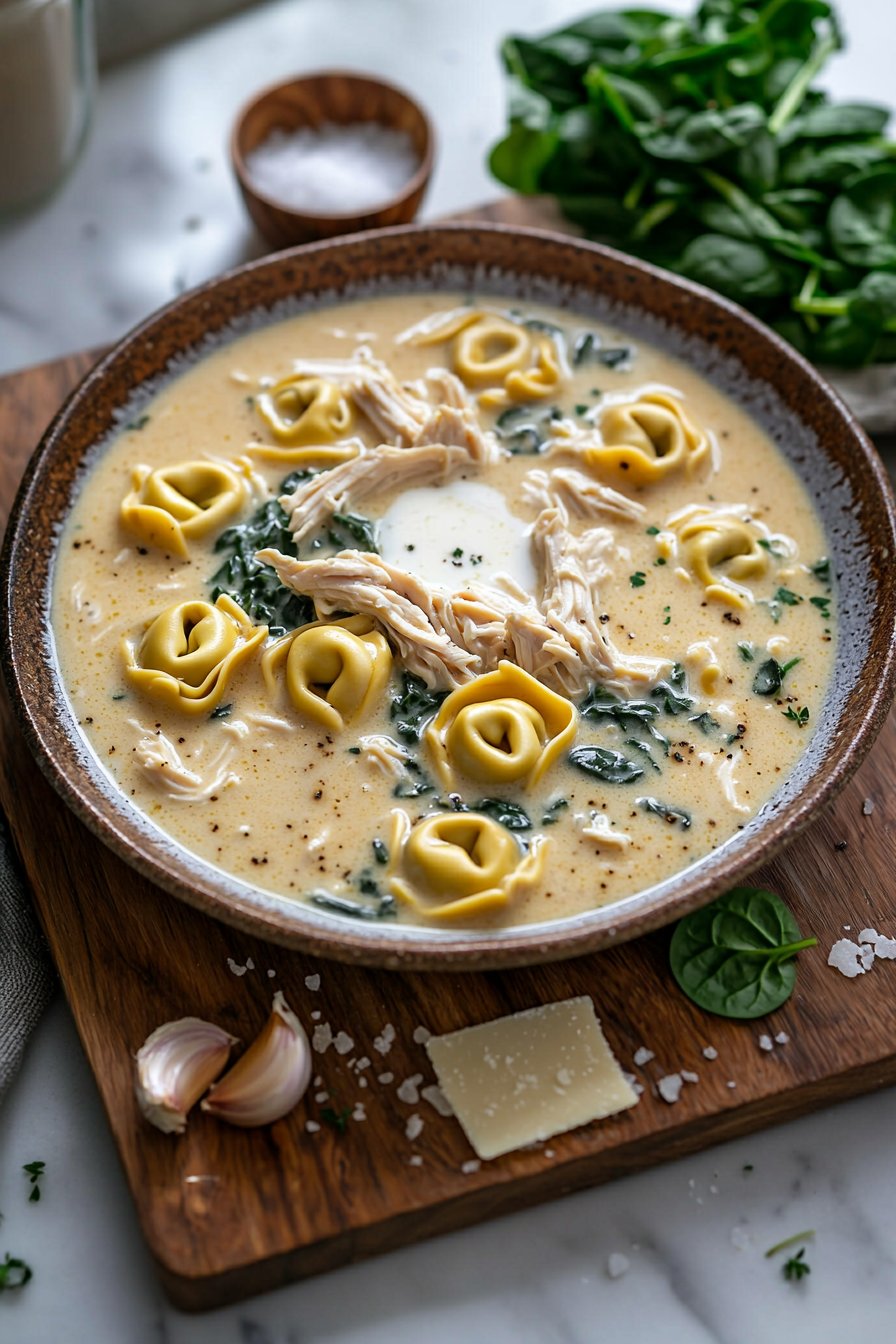 Creamy Chicken Tortellini Soup