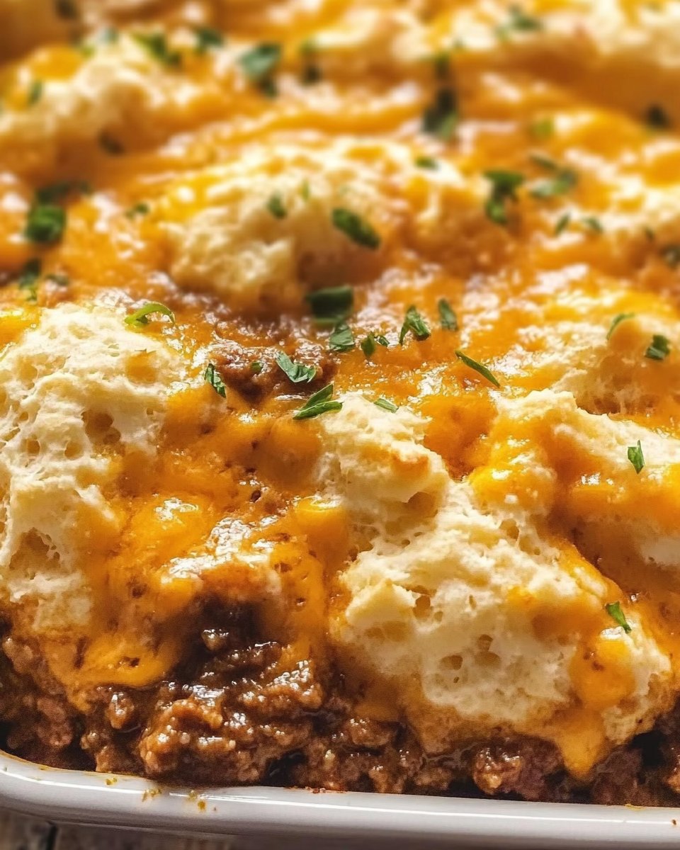 Sloppy Joe Cheddar Bay Biscuit Casserole