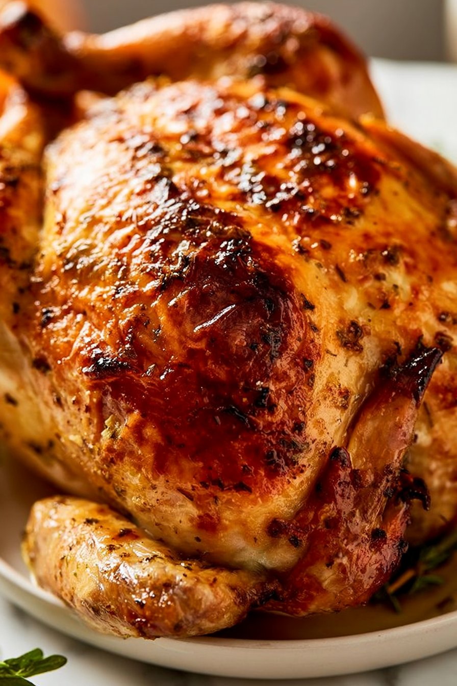 Crispy Garlic Butter Roast Chicken 1 Crispy Garlic Herb Butter Roast Chicken