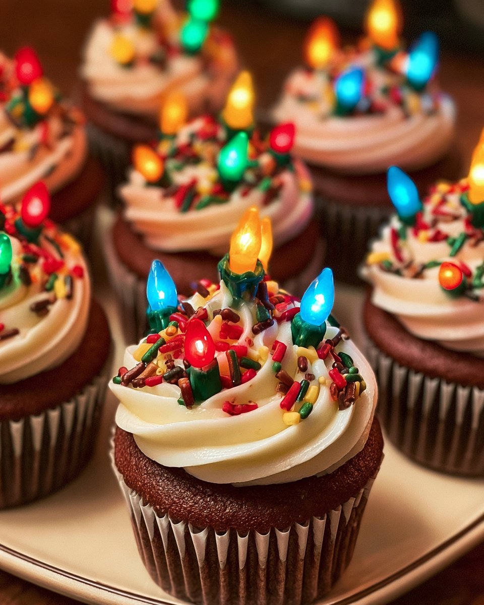 Shimmering Christmas Light Cupcakes: A Festive Holiday Treat