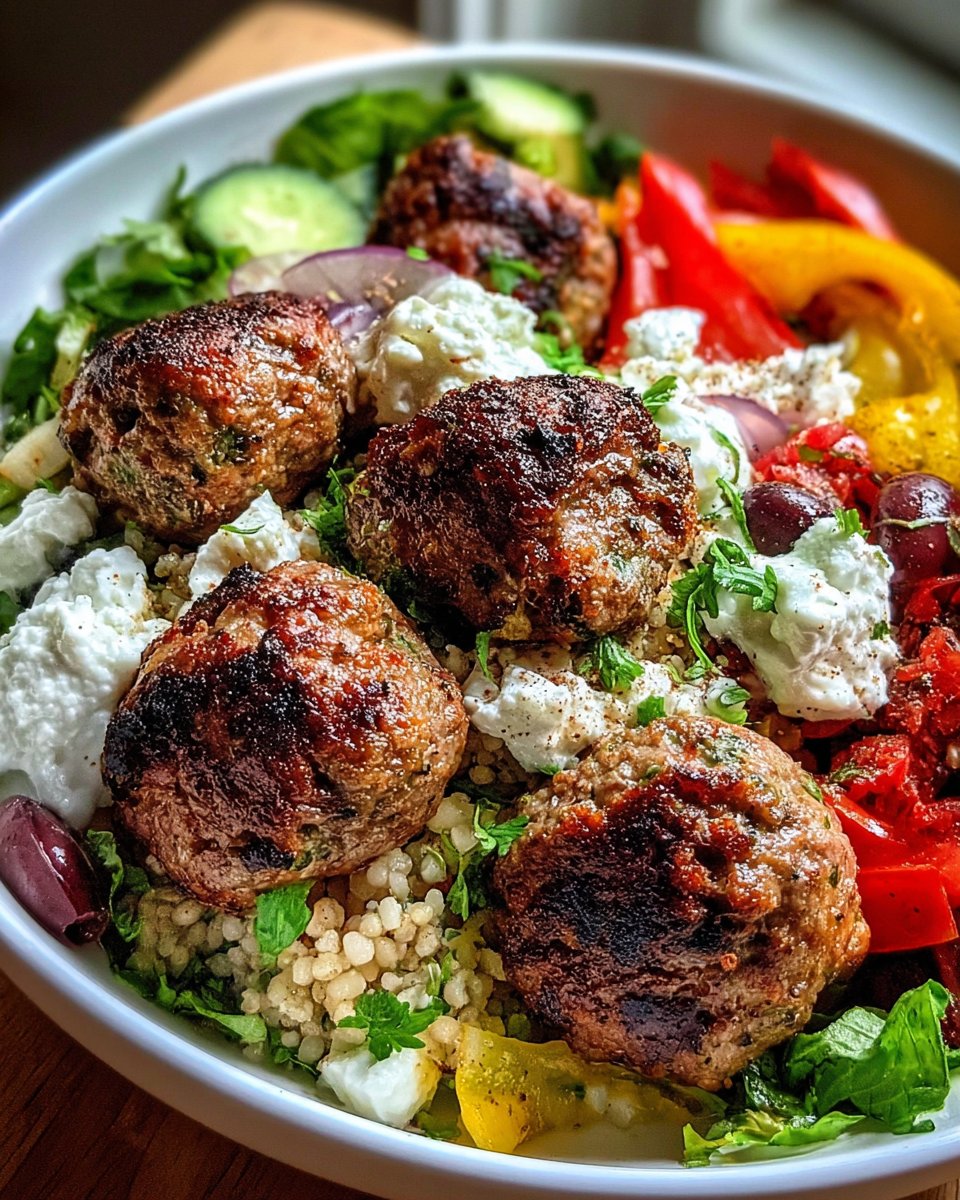 Mediterranean-Style Meatball Bowl