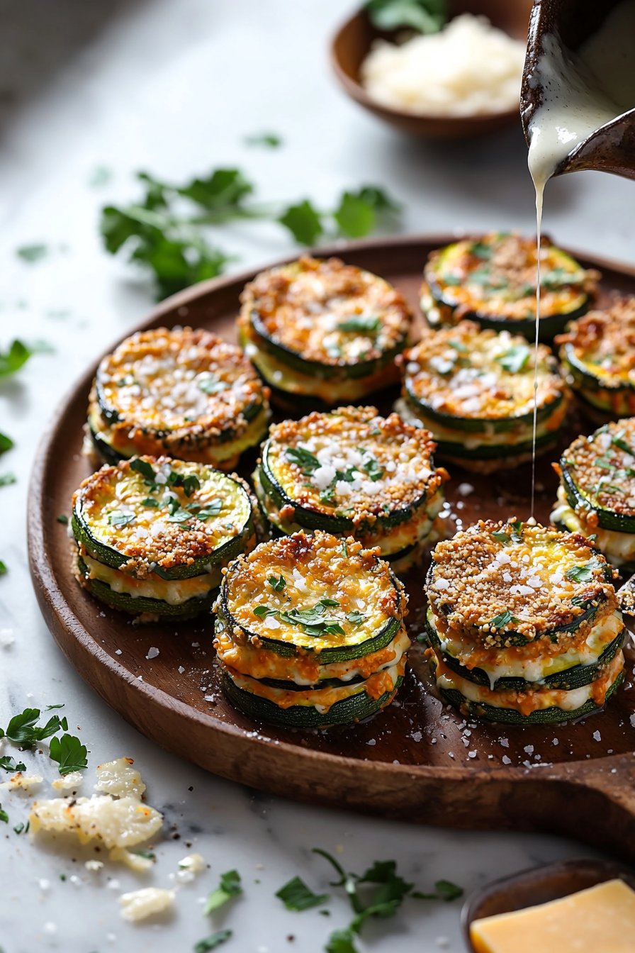 Baked Cheesy Zucchini Stacks