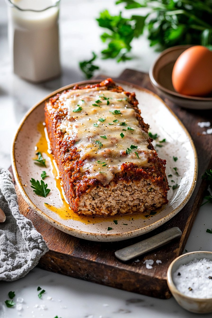 Garlic Parmesan Chicken Meatloaf
