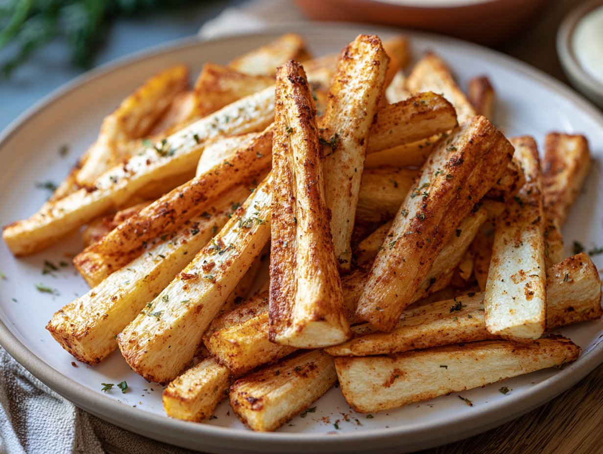 Pastinaken Pommes aus der Heißluftfritteuse