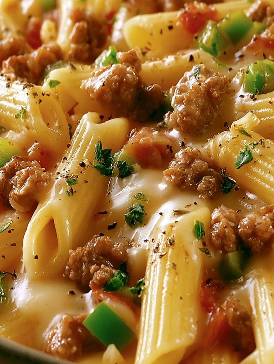 Pasta Cheesesteak de Filadelfia