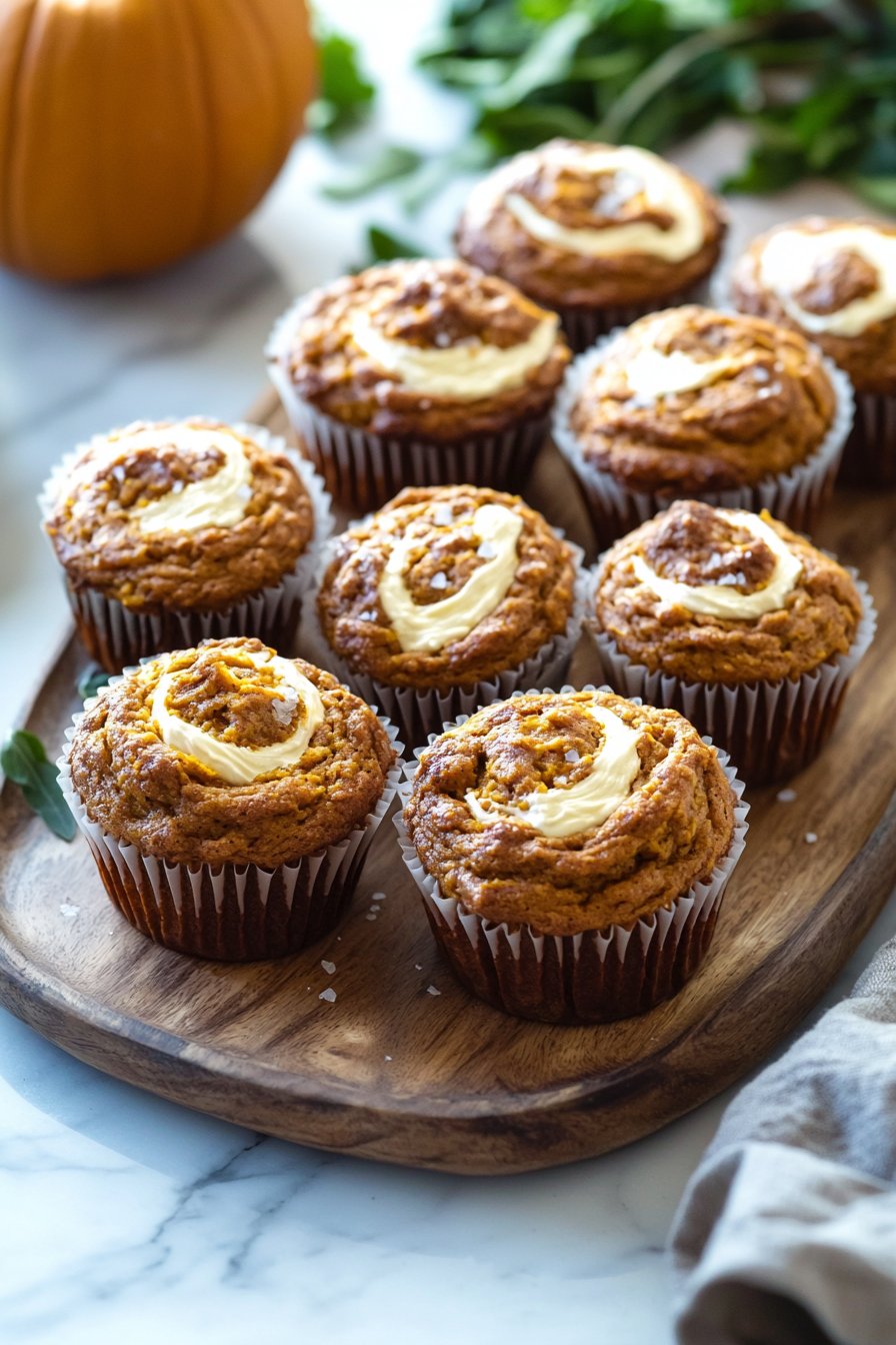 Pumpkin Cream Cheese Swirl Muffins