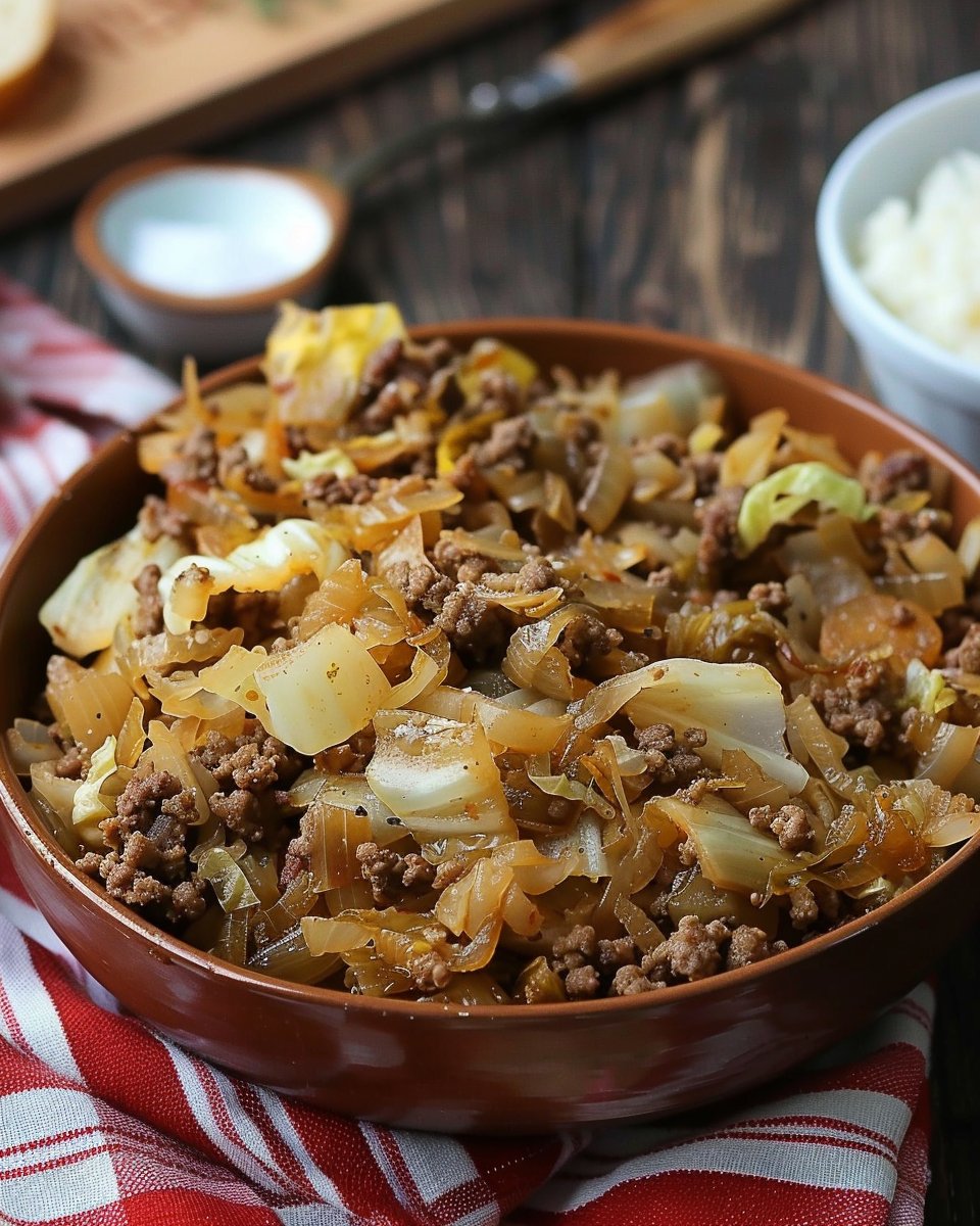 Hearty Savory Cabbage and Ground Beef