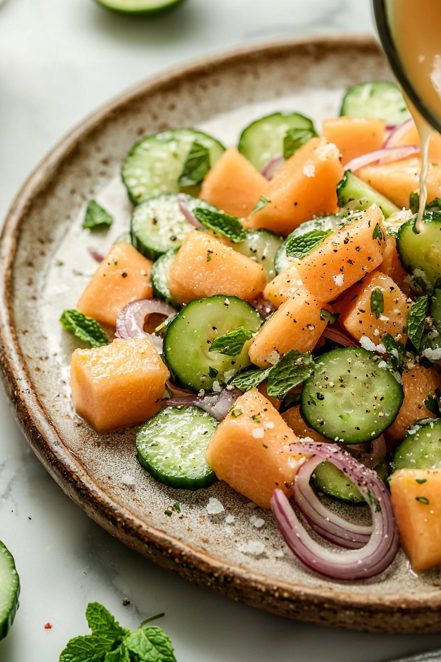 Fresh Cantaloupe Cucumber Salad
