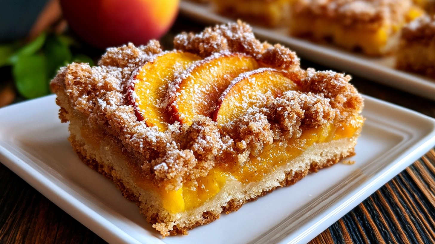 Buttery Peach Crumb Bars