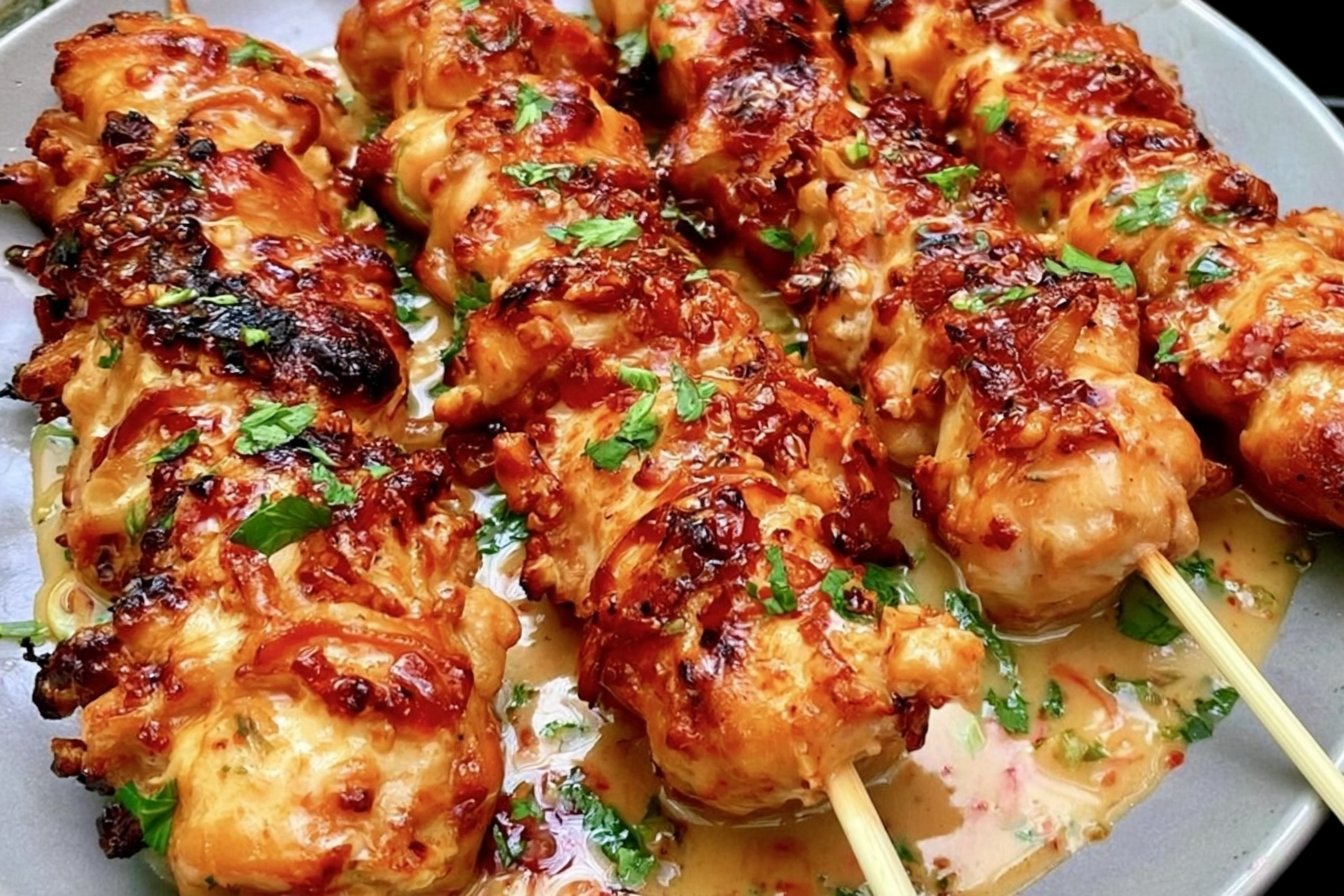 Air Fryer Bang Bang Chicken Skewers Easy Quick 30 Minutes