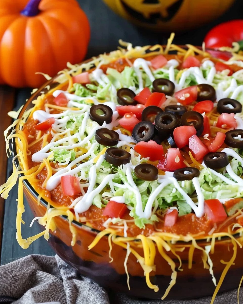 Halloween 7 Layer Taco Dip