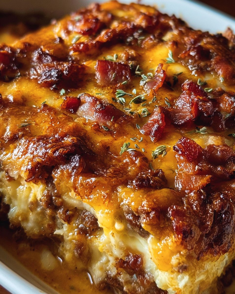 Keto Bacon Cheeseburger Casserole