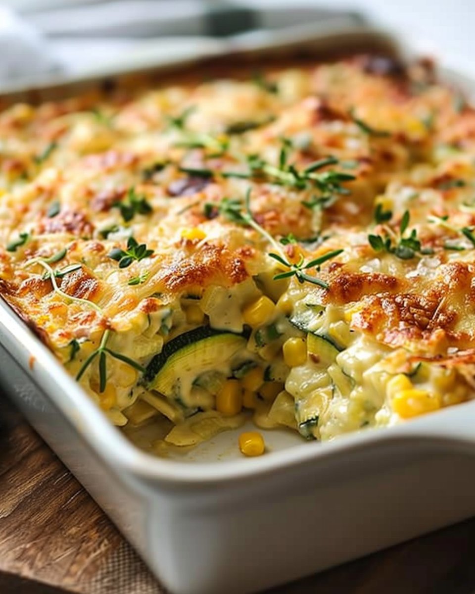 Cheesy Zucchini and Corn Casserole