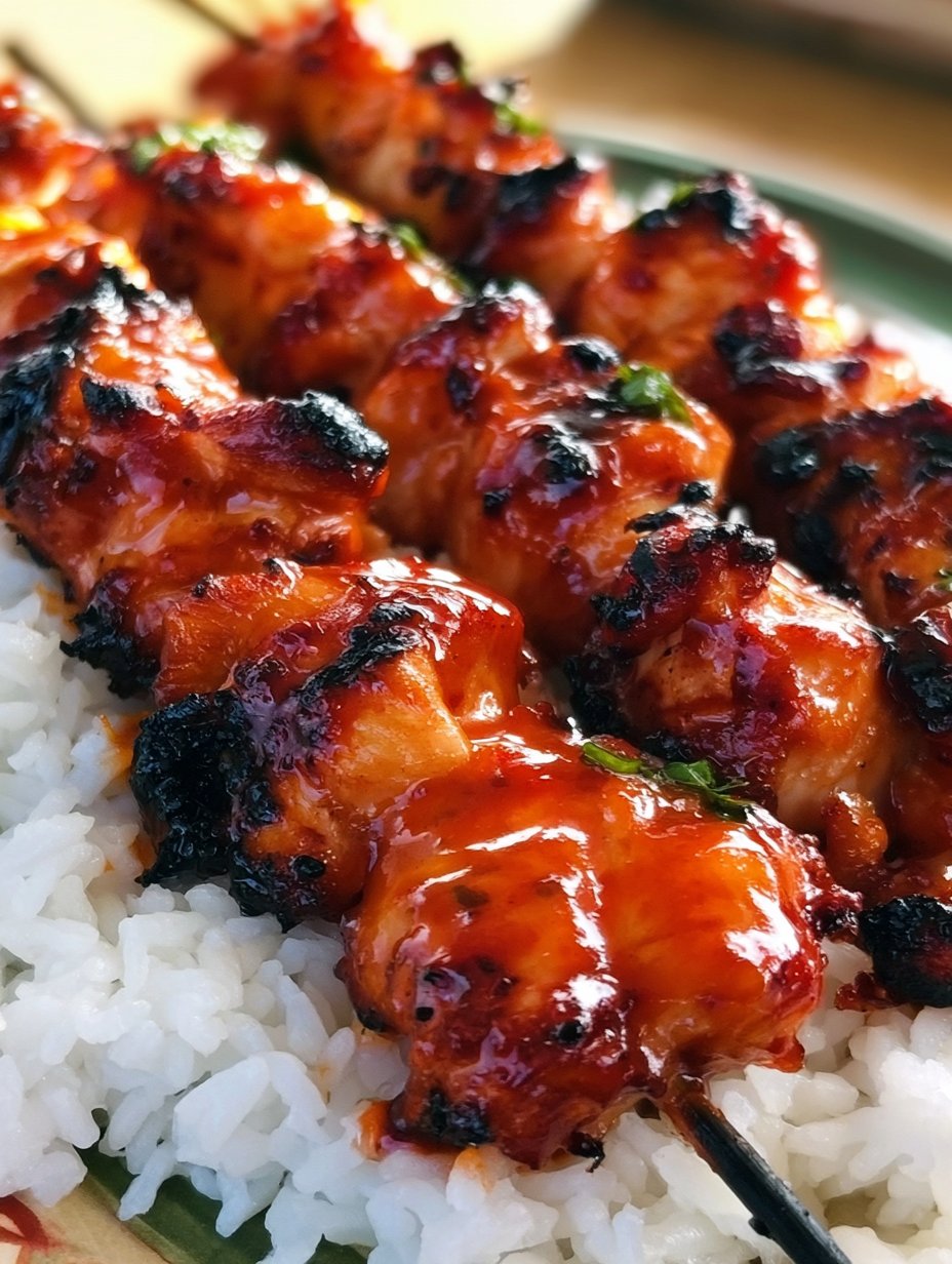 Brochetas de Pollo Coreano