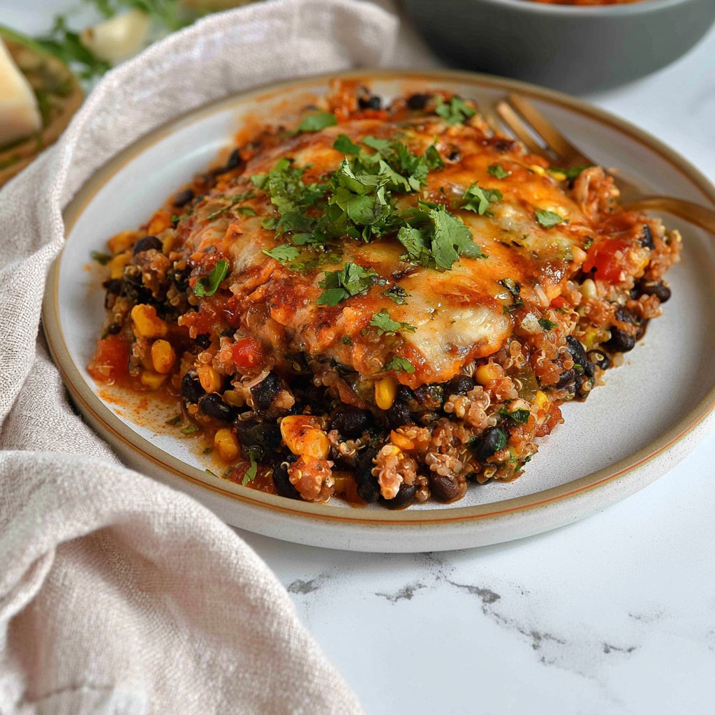 Vegetarian Black Bean Quinoa Casserole