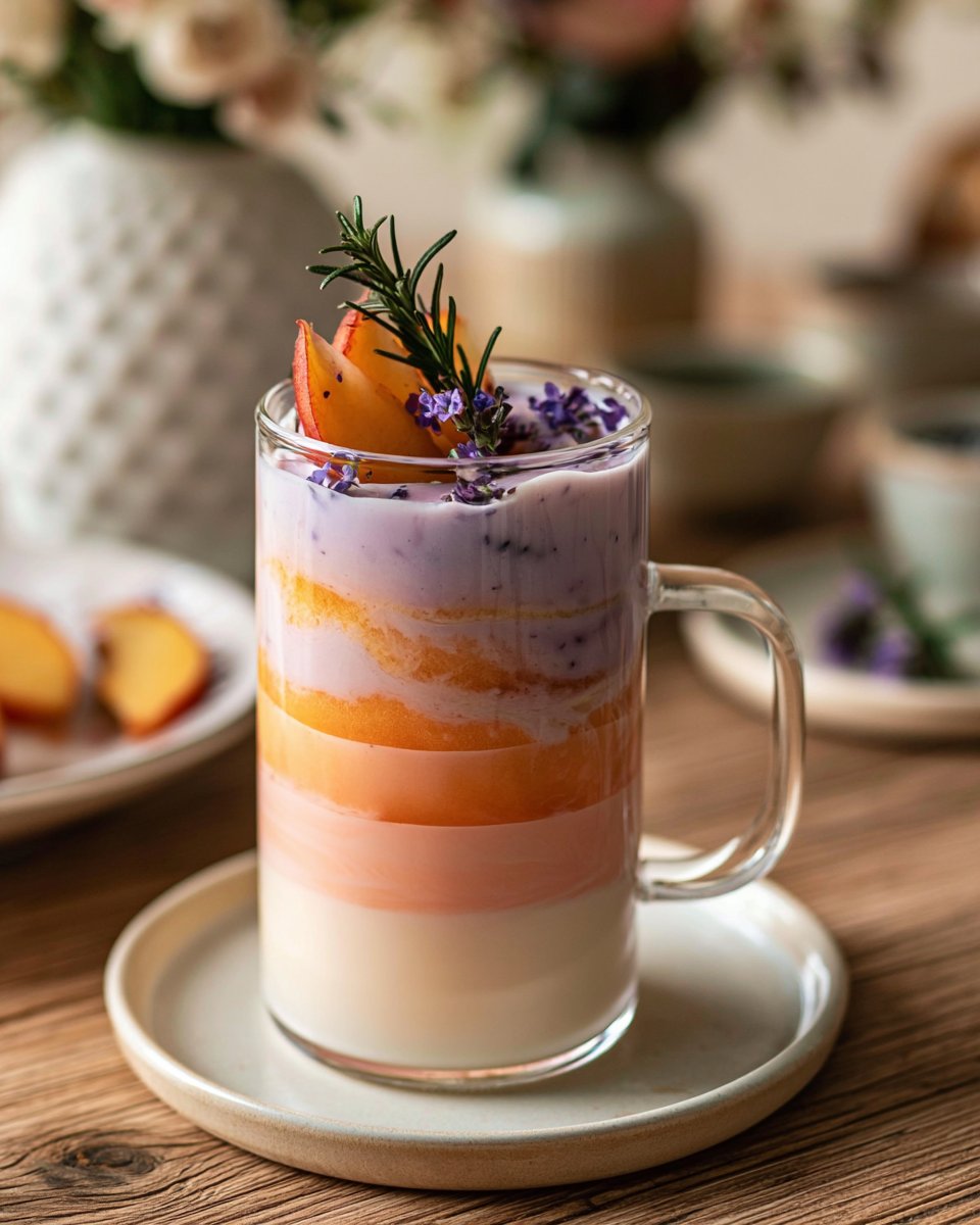 Lavender Peach Iced Latte