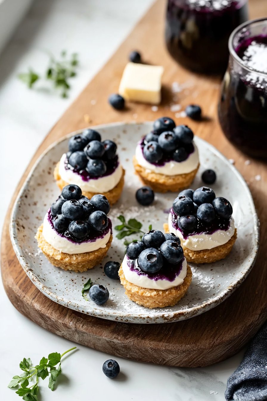 Mini Heidelbeer-Mousse-Käsekuchen