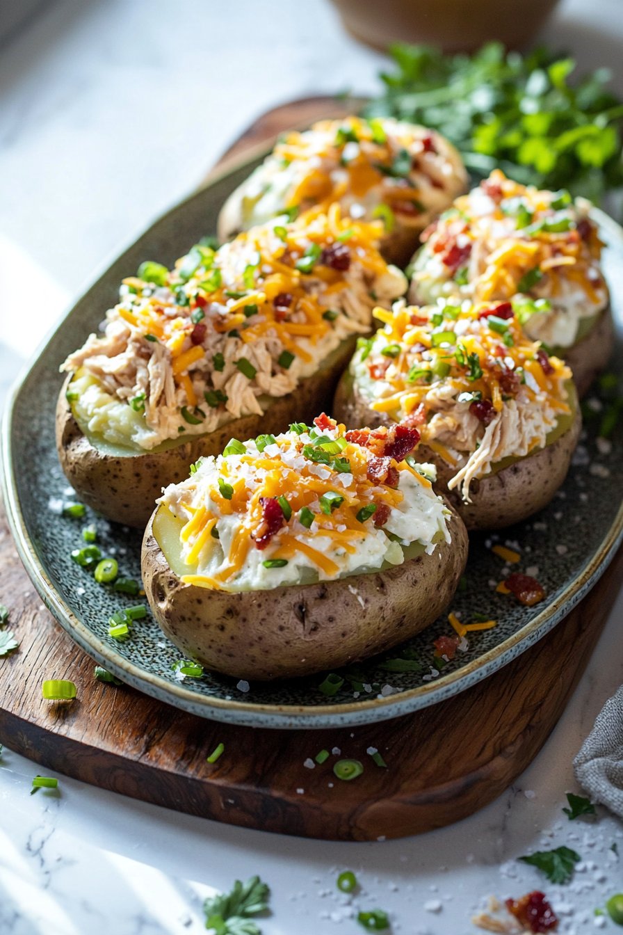 Crack Chicken Stuffed Baked Potatoes