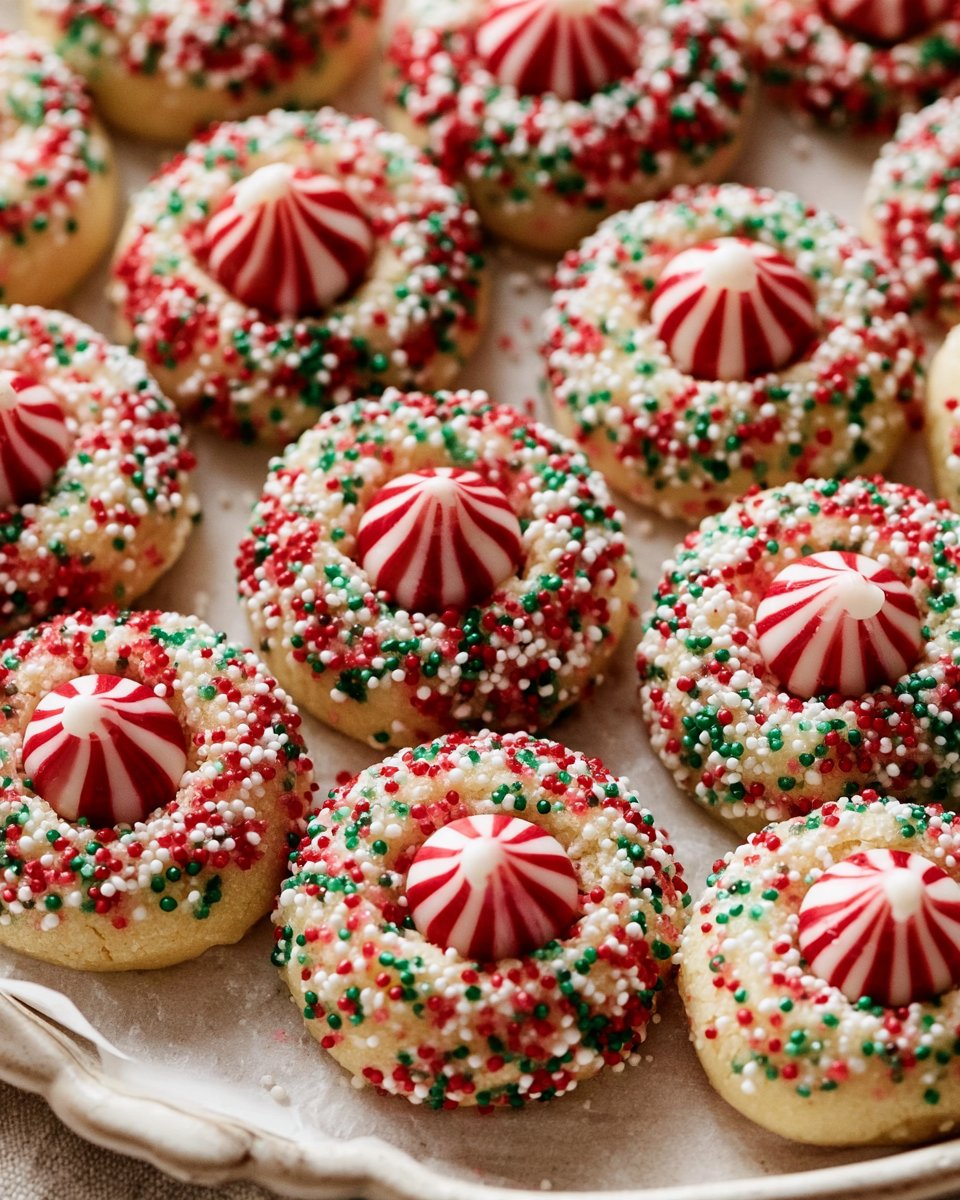 Festive Candy Cane Kiss Cookies Recipe