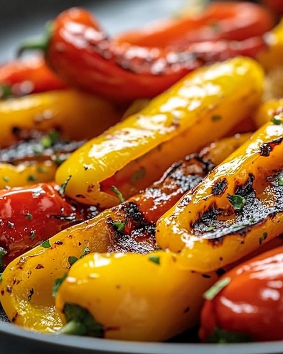 Gegrillte Paprika aus der Heißluftfritteuse