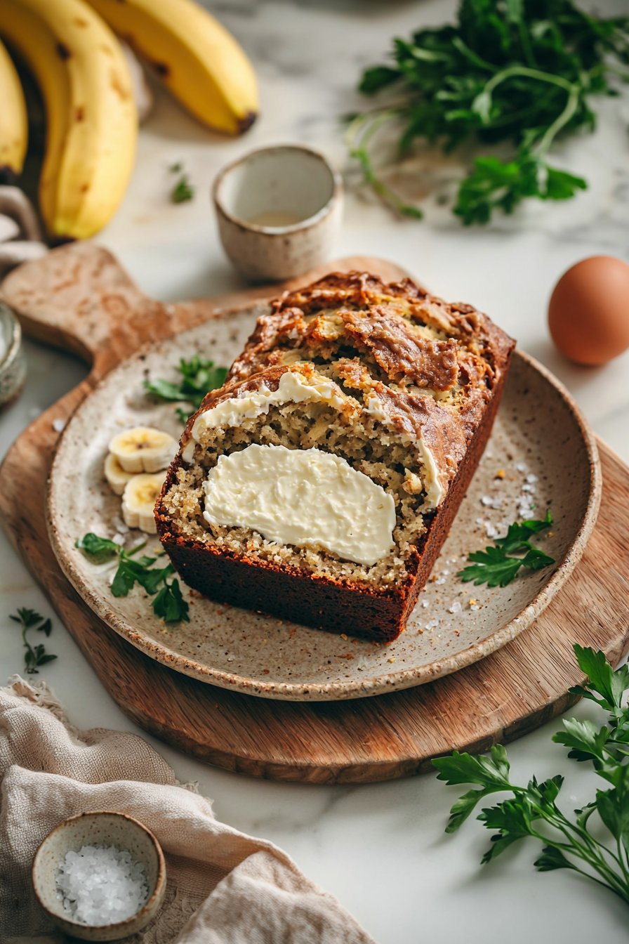 Frischkäsegefülltes Bananenbrot