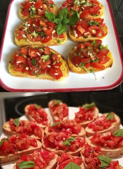 Bruschetta mit Tomaten und Knoblauch