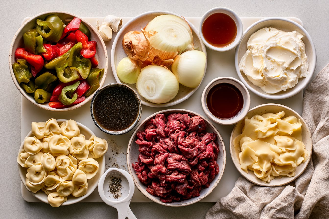 Philly Cheesesteak Tortellini Pasta