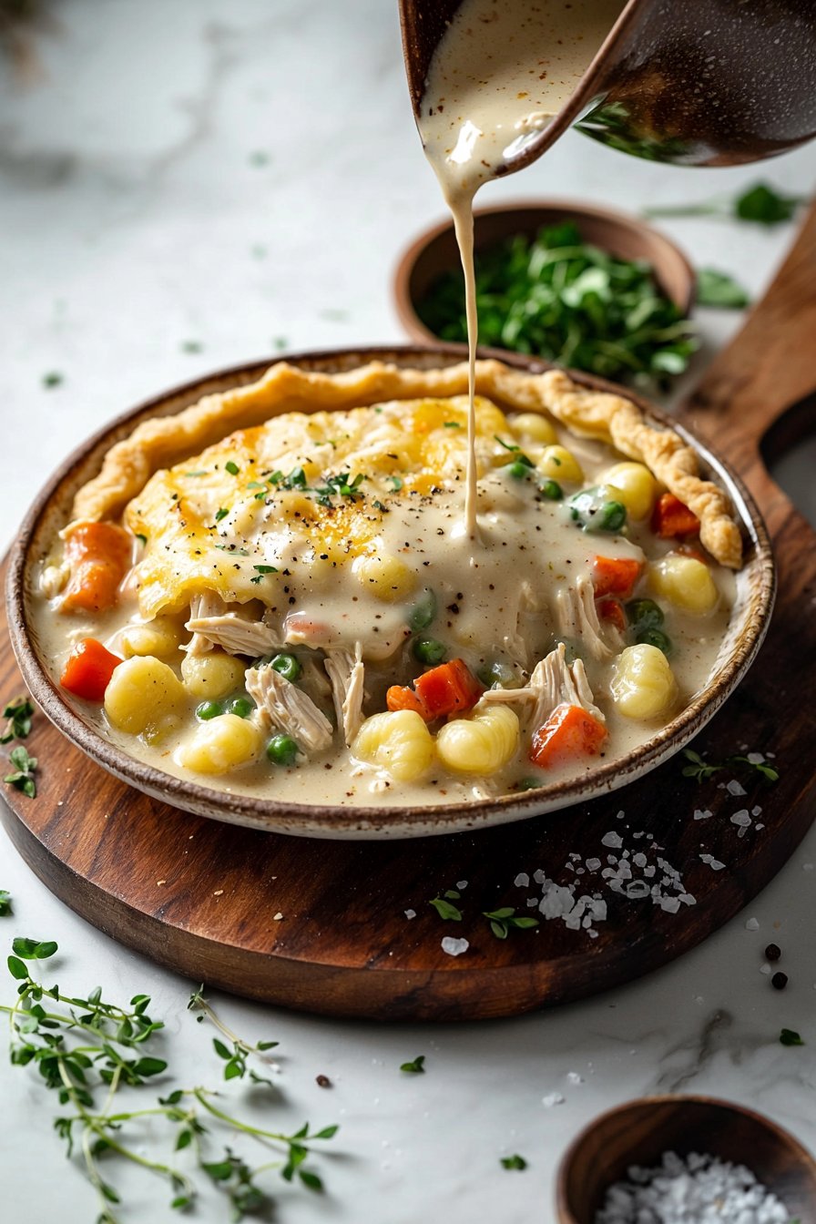 One Pot Gnocchi Chicken Pot Pie